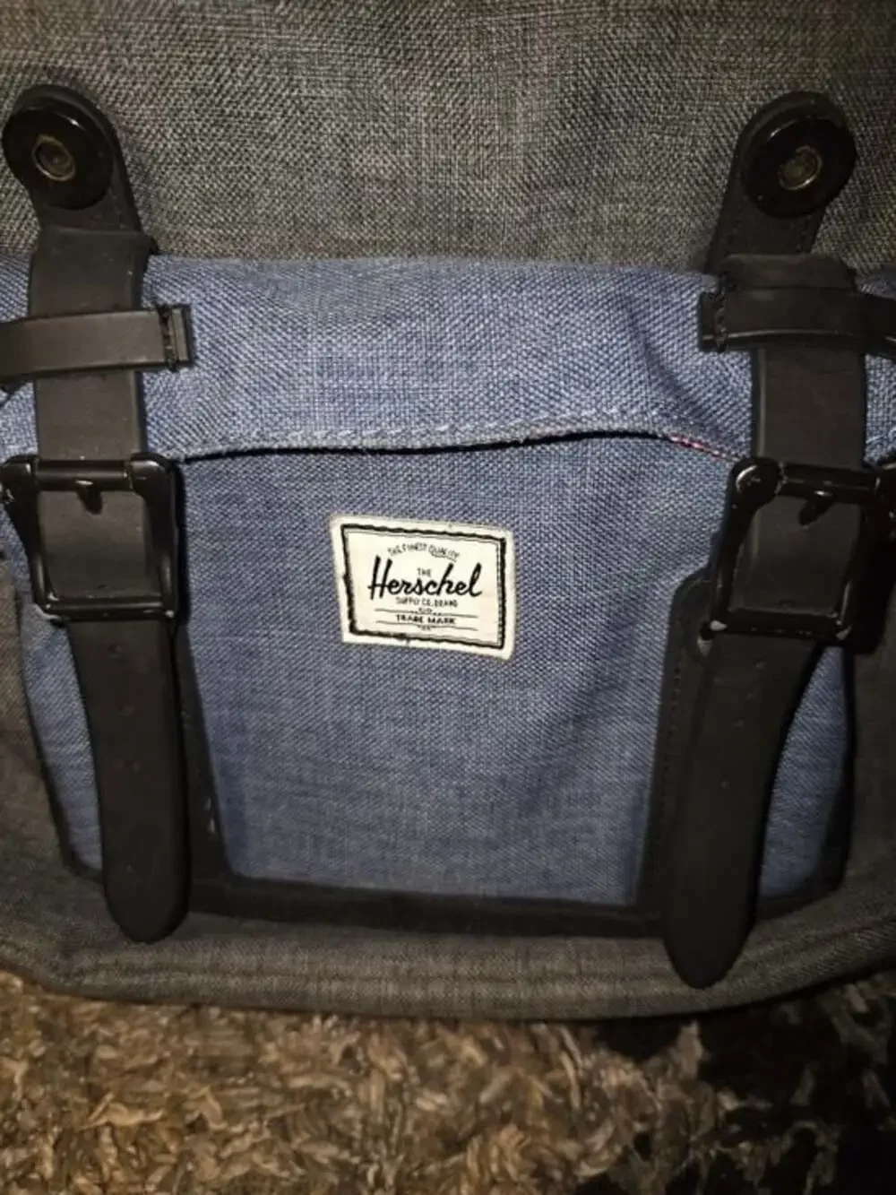Herschel Supply Company Men’s Gray Roll-Top Backpack with Red Lined Top